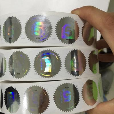 China Anti-Counterfeiting Custom Holographic Sticker Label 3D Hologram Sticker Serial Number Printing Printing Roll Packaging for sale