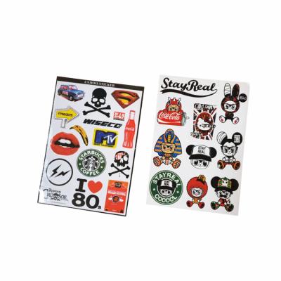 China Waterproof Skateboard Stickers Waterproof A4 Sticker Sheet Surf Skate Scooter Laptop A4 Size Stickers for sale