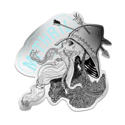 China Waterproof custom metallic sticker die cut sticker silver vinyl printing waterproof metallic sticker for sale