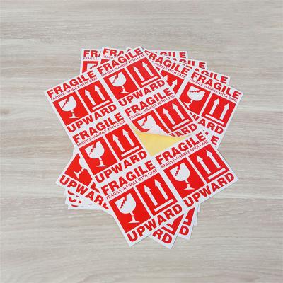 China Factory Price Fragile Self Adhesive Caution Label Sticker Sheet Waterproof / Eco - Friendly for sale