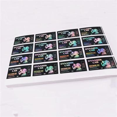 China Laser Printing Holographic Reflective Sticker Labels Printing Medical Products Packaging Label Sheets for sale