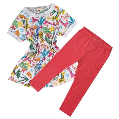 China Girls Summer Casual Clothes Toddler Short Sleeves+Pants Antibacterial Baby Girls T-shirt+Trousers Fashionable Set for sale