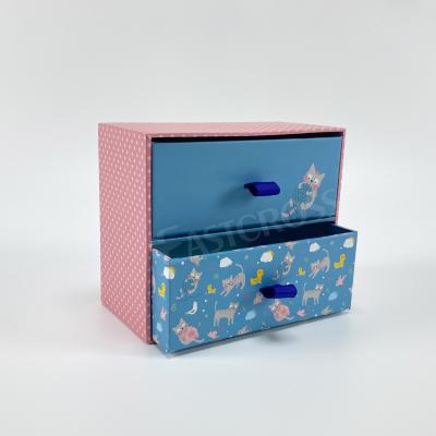 China 2 drawers handmade packaging paper box with printing for sale