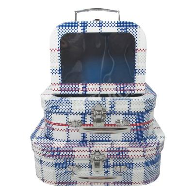 China Handmade Custom Printed Paper Suitcase Clear Paper Packaging Gift Box With PET Window for sale