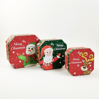 China Wholesale Cosmetics Handmade Candy Decoration Ornament Packaging Christmas Gift Box Set With Lid for sale