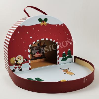 China Handmade Christmas Gift Box Suitcase Packaging Box Kids Toy Suitcase Custom Printed With Handle for sale