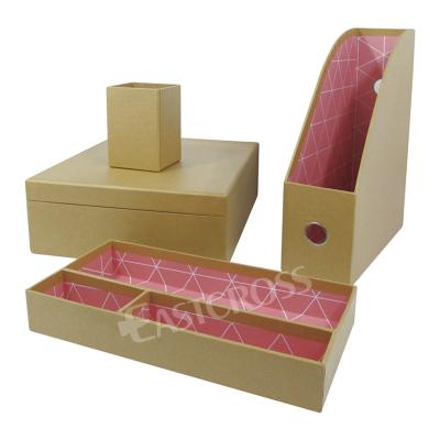 China Cardboard Cardboard Office Hard Paper Stationery Set Eco Friendly Cardboard Gift Set for sale