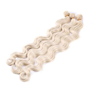 China 2023 Silky Straight Body Wave Wave Bundles Synthetic Hair Weaving Blonde Brown Natural Highlight Heat Resistant Hair Extension for sale