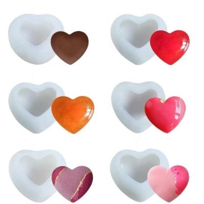 China Sustainable 3D Love Form SiliconeCandle Handmade Mold Soap DIY Soap Mold Plaster Decoration Mold for sale