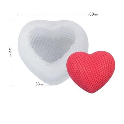 China Hot Selling Viable Heart Shape Silicone Mousse Cake Mold DIY Chocolate Candle Mold Valentine's Day Gift Decoration Mold for sale