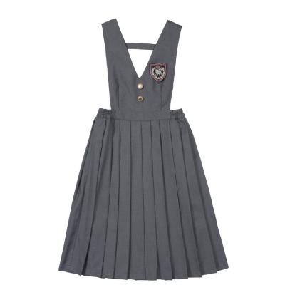 China Custom Made Japanese School Uniforms Anti Shrink England Children Style Gray Color Pleated Skirt School Uniform Girl Short Skirt for sale