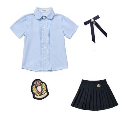 China Hot Sale Kindergarten Summer Boys and Girls School Shirt and Navy Skirt Anti-Shrink Design and Shorts School Uniform for sale