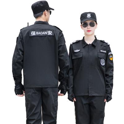 China Spring Autumn Long Sleeve Black Flag Guard Staff Workwear Anti-Shrink Security Guard Uniform for sale