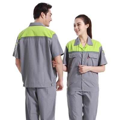 China Water Proof Short Sleeve Summer Work Wear Work Suits Polyester Industrial Wear Uniform for sale