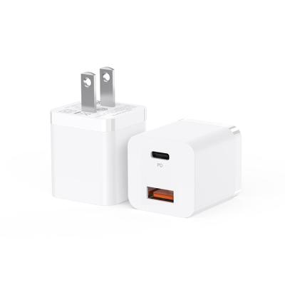 China Mobile Phone For Iphone 13 Xiaomi Gan Charger 2 Ports Usb C Palladium 20w Mini Travel Charger for sale