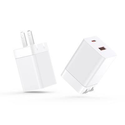 China Cell Phone Best Gan Chargers 2022 30w 2 Ports Fast Charging Adapter Wall Charger for sale