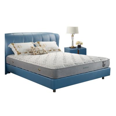 China (Other) Double Bed Frame Home Hotel Adjustable High Quality Blue Customized Genuine Leather Bed for sale