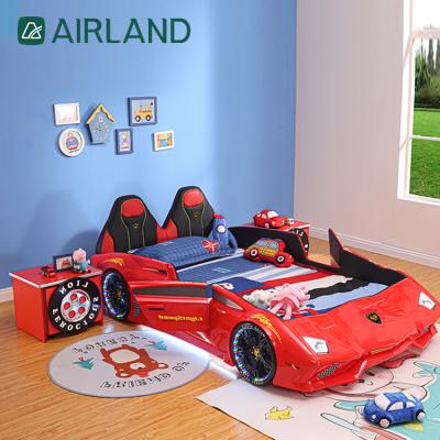 China Children's Bed (Other) Adjustable Open Door Racing Car Solid Wood Kids Back Remote Control Bed Highs for sale