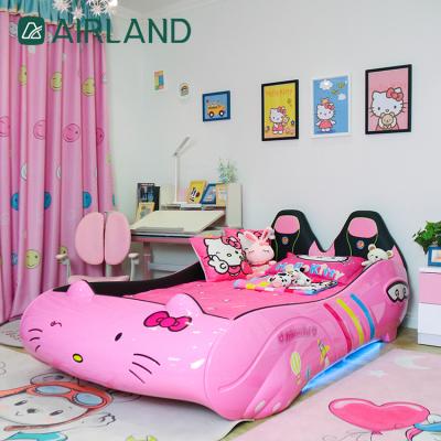 China (Others) 4 Button Adjustable Remote Control Kids Packing Bed With Light High Back Solid Wood Kids Bed for sale