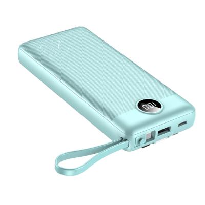 China GaN Tech portable power bank charger 20000mah built in cable for iPhone and USB C cable compatible with iPhone 4 cable for sale