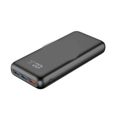 China Portable LED Display Power Bank 20000 mAh 3 USB Output Power Banks Portable Battery With Digital Display for sale