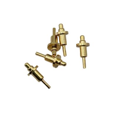 China Industrial equipment factory direct sale metal brass part with custom logo OEM service precision threaded spare parts electronic pogo pin connector for sale