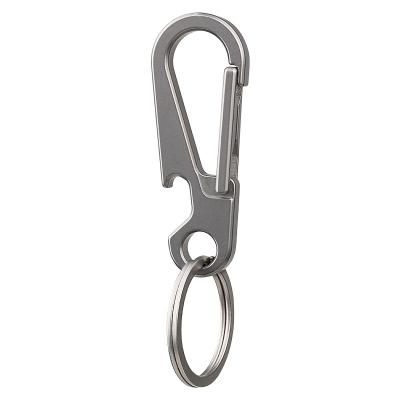 China Portable Convenient Daily Living Goods Metal Key Chain Buckle Carabiner Clip Split Ring Bottle Opener EDC Titanium Key Chain for sale