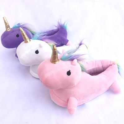 China Hot Selling Trend Fashion Unicorn Slippers Wholesale Soft Animal Print Slippers Cute Animal Unicorn Slippers for sale