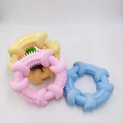 China Viable Dog Toothbrush Chew Game Bite Dog Toy TPR Foam Ring Molar Bite Pet Dog Toy For Pet Training for sale