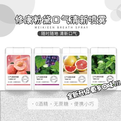 China Custom High Quality Fresh Mint Peach Mouth Freshener Factory Puff Spray Fruit Orange Flavor 005 for sale