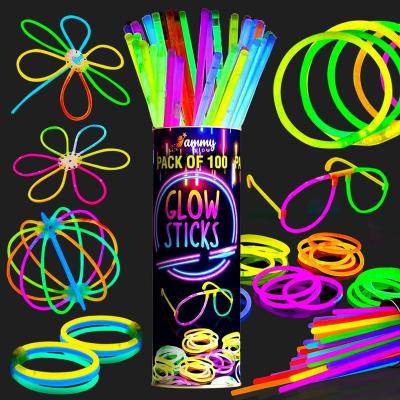 China Foam Wholesale Neon Party Glow Necklaces And Bracelets With Connectors Party Decorations 8 Inch Glow In Dark Glow Sticks for sale