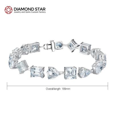 China CLASSIC Moissanite Color Love Bracelet VVS Jewelry Woman 925 Sterling Silver Solid Gold Tennis DiamondStar Moissanite Bracelet for sale