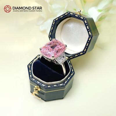 China CLASSIC DiamondStar Zirconia Couples Cushion Cut Ring Wedding Ring Good Price 925 Sterling Silver 2023 Hot Sale Wholesale Zircon for sale