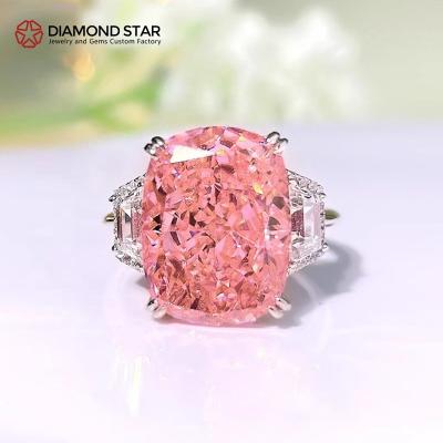 China Vintage DiamondStar Zircon Ring 925 Sterling Silver Fashion Jewelry 5A Cushion Cut Zircon Ring Good Price Engagement Ring for sale