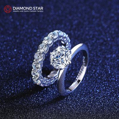 China Fashion Jewelry Romantic Zircon Rings Gemstone Jewelry Luxury 925 Wedding Engagement Silver CZ Ring Round Cut Ring for sale