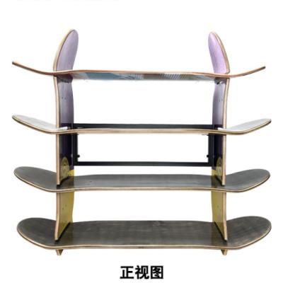 China Black Market Skateboard Shelf Home Creative Decoration Rack Home Decorative Skateboard BOM Furniture Storage Shoe Rack for sale