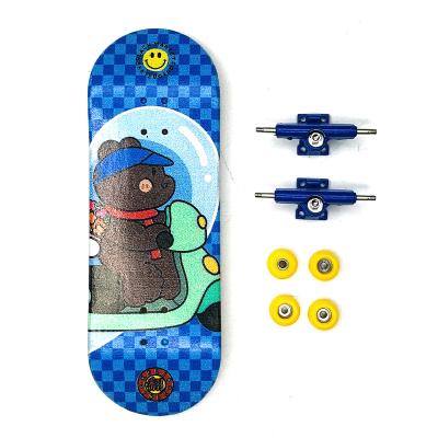 China Funny Educational Toy Wholesale Customized 98*32mm Mini Complete Skateboard Fingerboard Finger Board Sets for sale