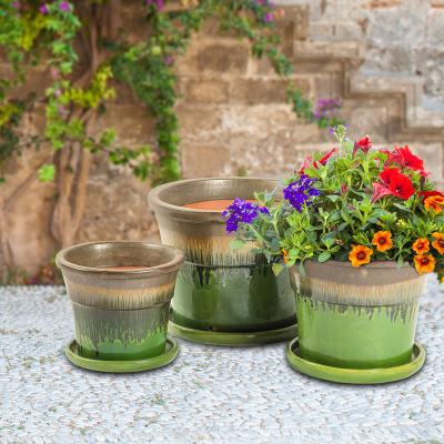 China Traditional Plants Accessories Multi-pattern Layered Texture Color Block Structure Home Supplies Gardening Flower Pot for sale