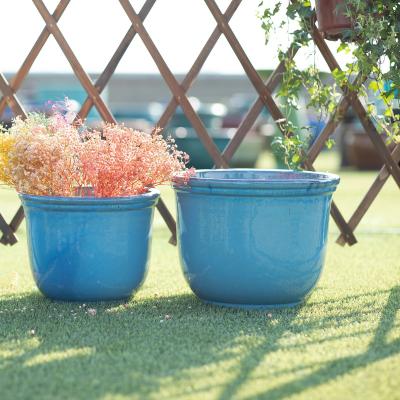 China Wholesale Outdoor Ceramic Cylinder Vases Garden Flower Pots Traditional Planters Big Small Pots for sale