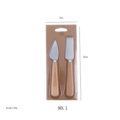 China Sustainable Hot Selling Cheese Knife Set With Different Styles Of Wooden Handles for sale