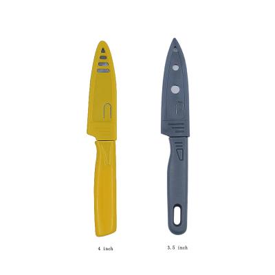 China Minimalist Custom Color Kitchen PP Handle Fruit Paring Knife With Cover for sale