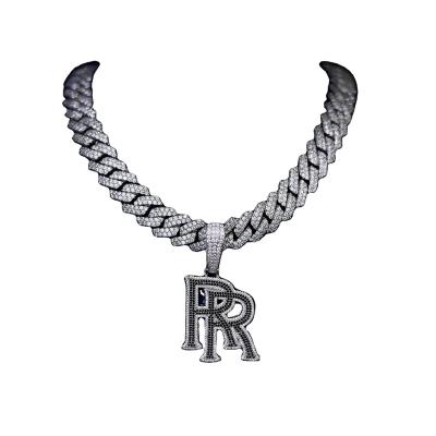 China Fashionable Custom Made Diamond Pendant Custom Iced Out Pendant Necklace With Letter Pendant for sale