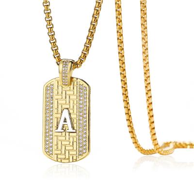 China 2022 fashion girls 26 fashion girls a-z gold initial letter diy pendant necklace CIA Europe and America for sale