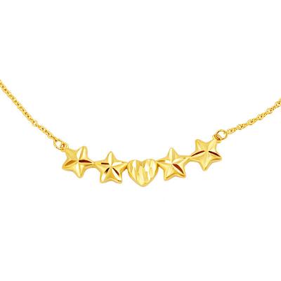 China Europe and America small love five-pointed star love necklace fashion lucky star golden star pendant necklace for sale