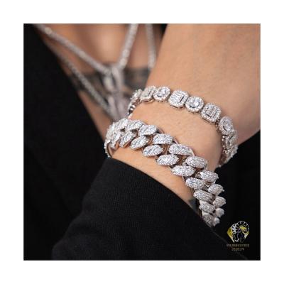 China New FASHIONABLE splicing rock candy Europe and America 18k platinum plating bracelet men for sale