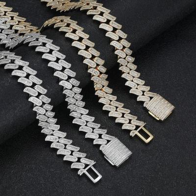 China New European and American hip-hop necklace 16mm hip-hop men's necklace hip-hop tide street jewelry necklace zircon border men for sale