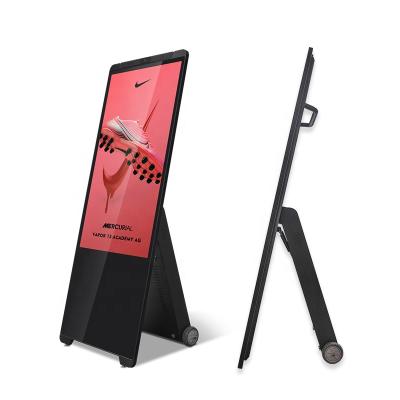 China Indoor/retail/stores/resturant/etc digital board 43inch Portable Digital Signage LCD Screen Stand Floor Display Poster LCD Supply Battery for sale