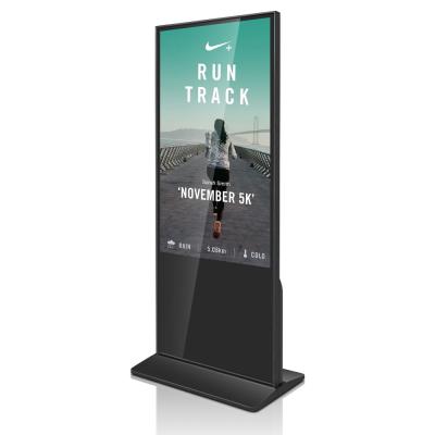 China SDK 65 Inch Vertical Digital Signage Totem Touch Screen Advertising Kiosk Black Indoor Glass TFT Case+tempered Aluminum Panel for sale