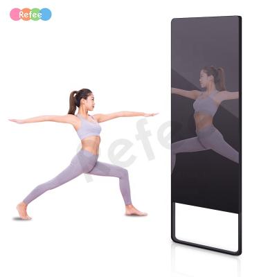 China Android Fitness Touch Screen Smart Digital Sports Mirror Indoor Exercise Gym Mirror Display for sale