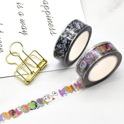 China Waterproof Colorful Craft Custom Printed Green Glitter Kawaii Korea Washi Tape for sale